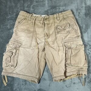 Vintage GAP cargo shorts Distressed Paratroopers Military Khaki 36 Thrashed